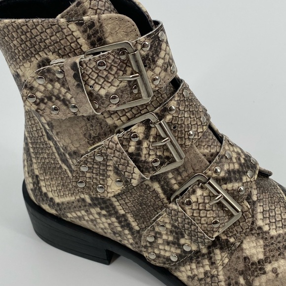 Steven New York Harmon Snakeskin-Print Booties - Picture 5 of 9